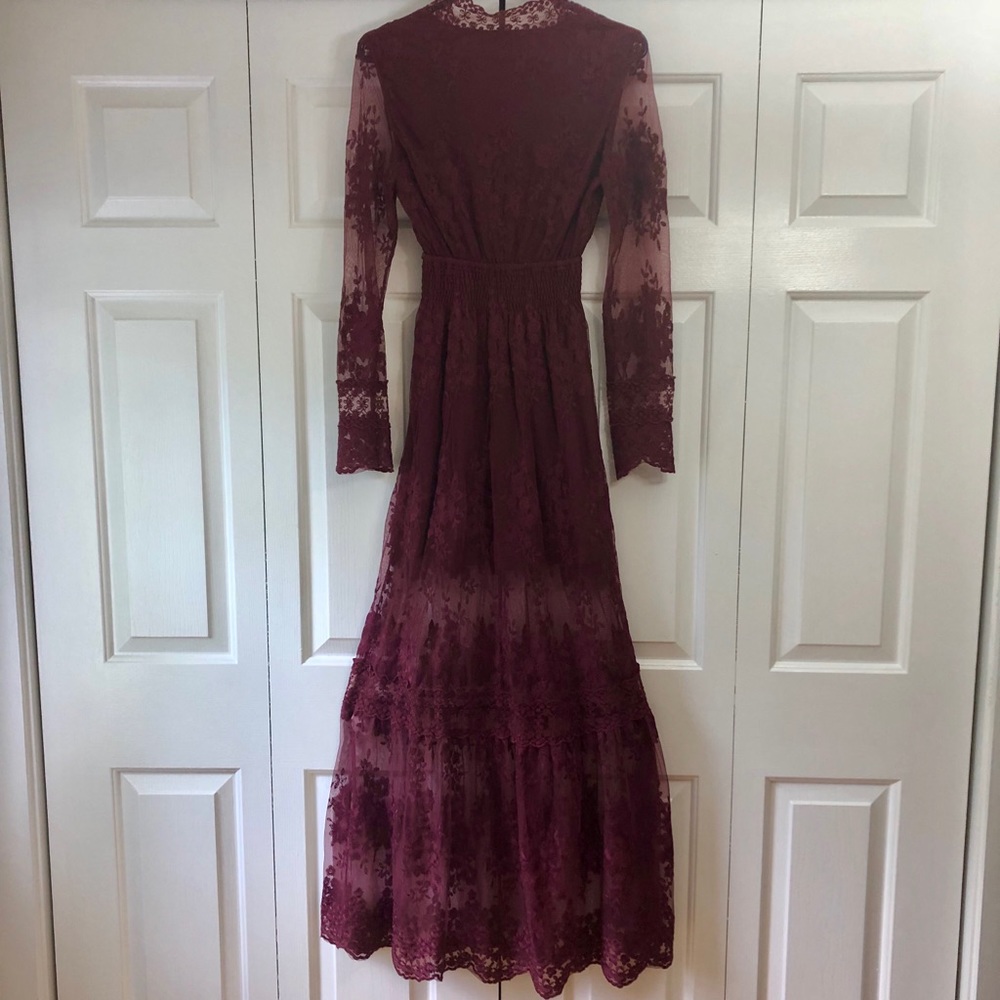 Maroon Lace Dress - Picture 7 of 8